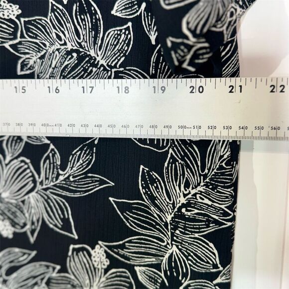 BonWorth Black White Floral Button Down Shirt M Tropical Vacation Blouse Y2K VTG - Picture 4 of 7